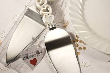 Pearl White Heart Design Cake Server Favor