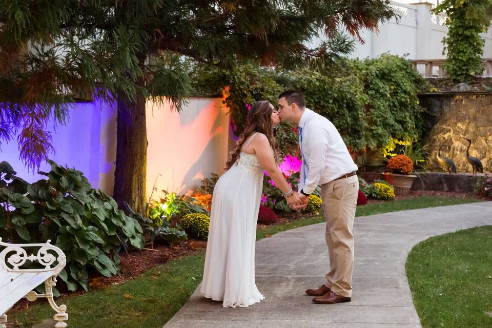 Newlyweds in the fall