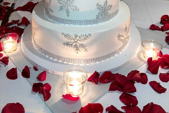 Winter styled wedding cake