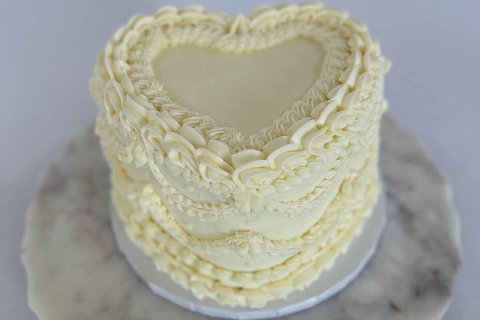 Heart Shaped Vintage-Style Cak