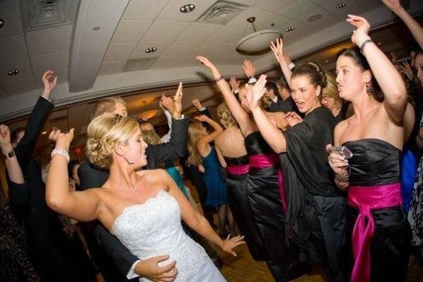 Wedding crowd on the dance floor