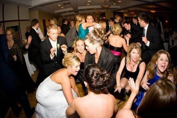 Wedding crowd on the dance floor