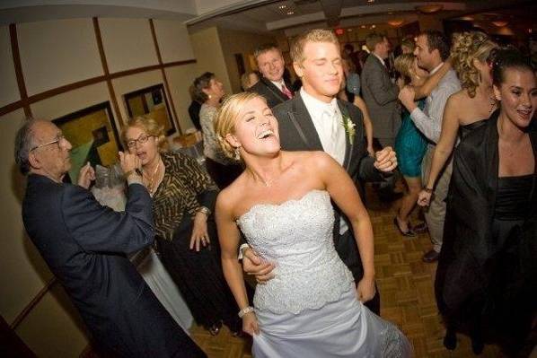 Wedding crowd on the dance floor