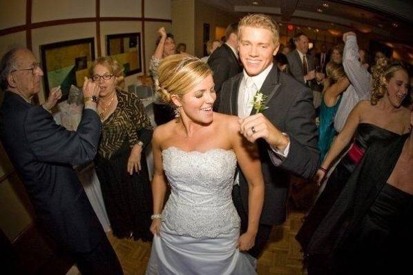 Wedding crowd on the dance floor