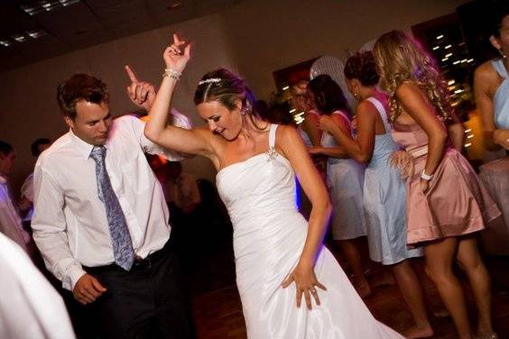 Wedding crowd on the dance floor