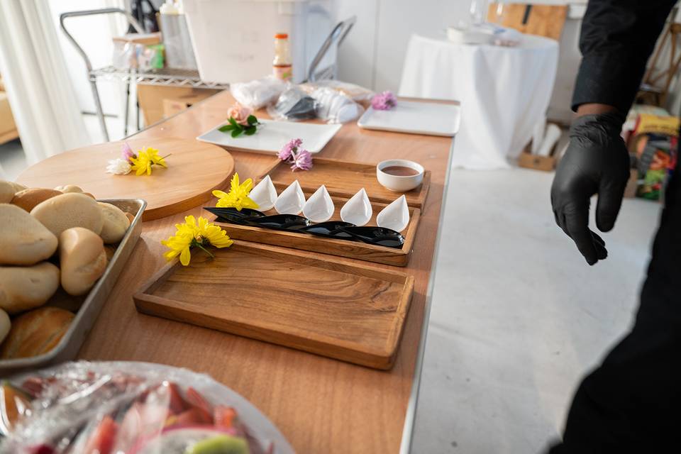 appetizer set up