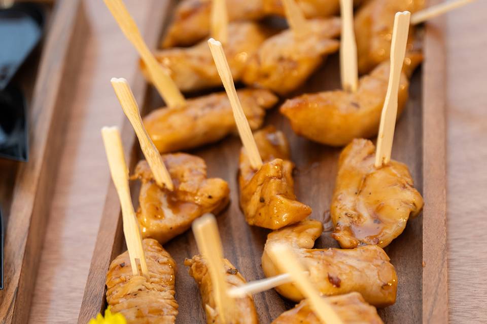 Teriyaki chicken skewers
