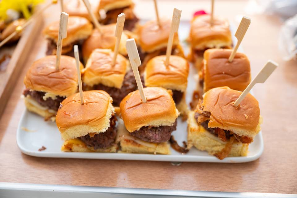 Beef sliders with fried onions
