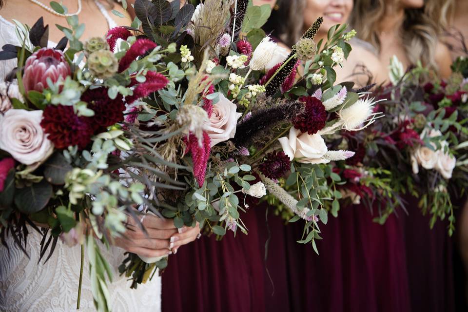 Whimsical Bridesmaids bouquets