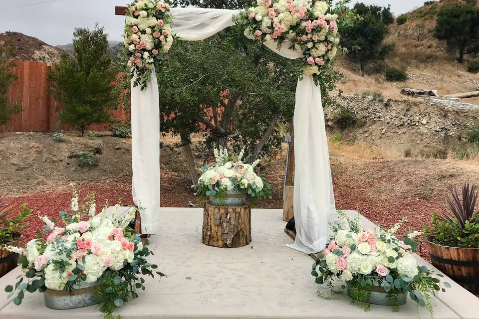 Rustic Elegant Rose Arch