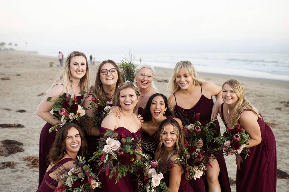 Burgundy Beach Wedding
