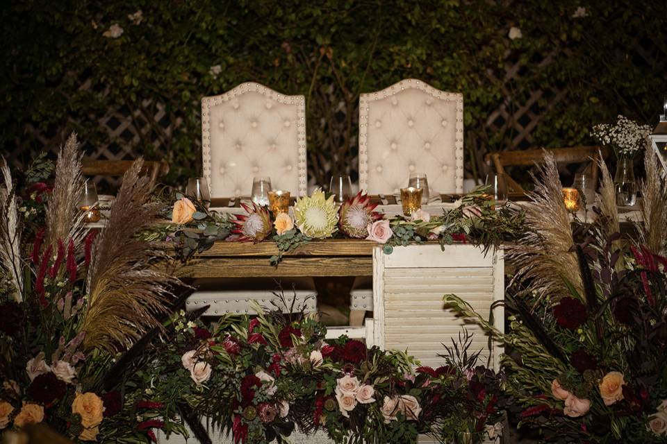 Burgundy Beach Wedding