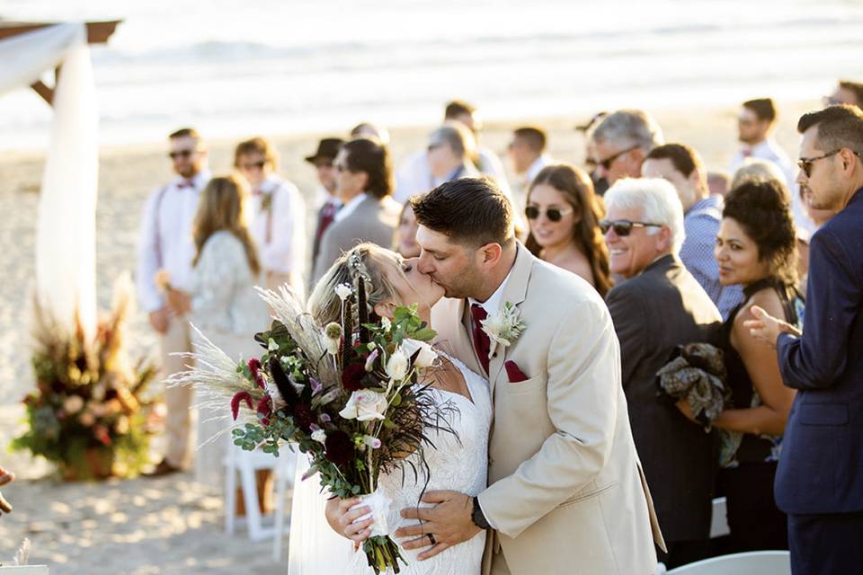Burgundy Beach Wedding