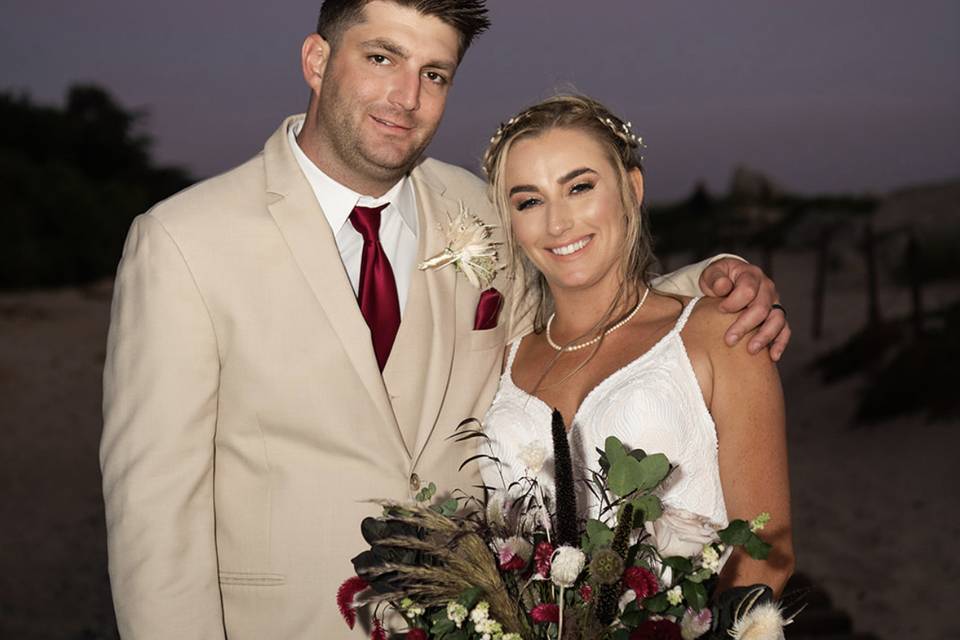 Burgundy Beach Wedding