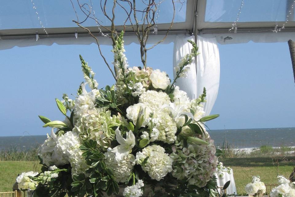 Sea Island GA ocean front wedding tent reception