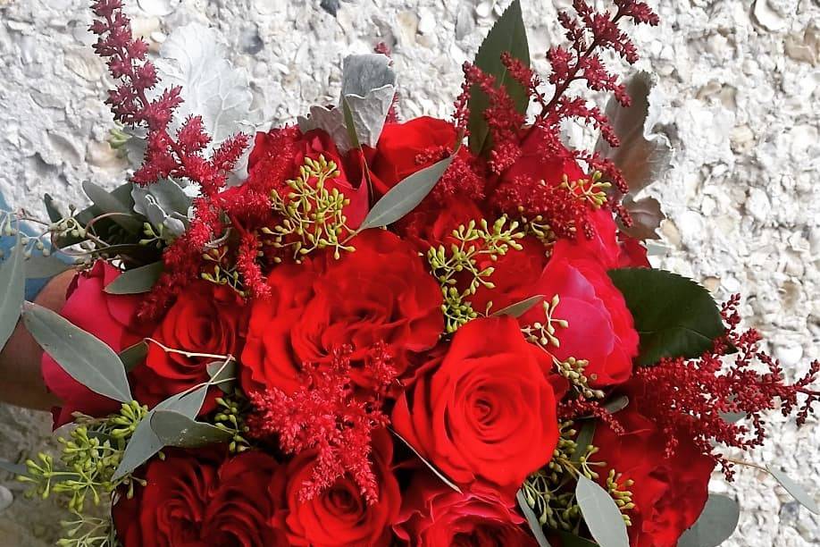 All Red Bridal Bouquet