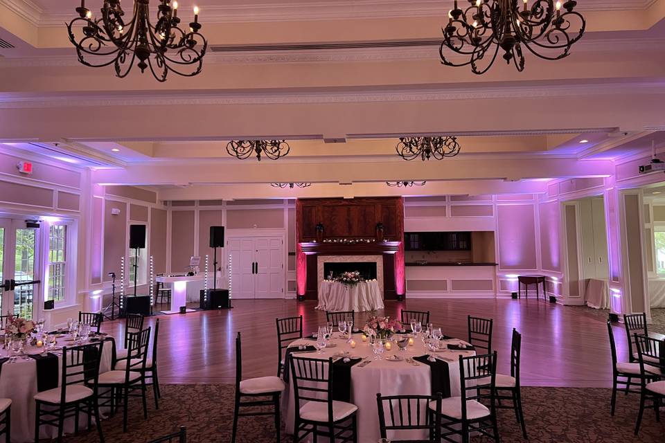 Reception with up lighting