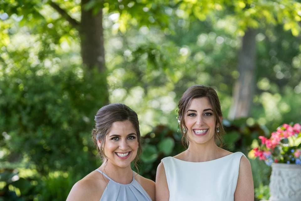 Bride and maid of honor