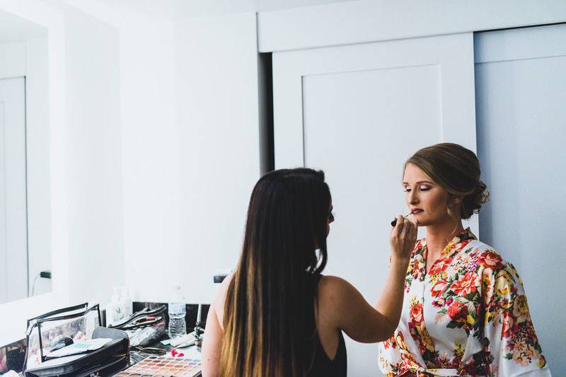 Bride getting ready