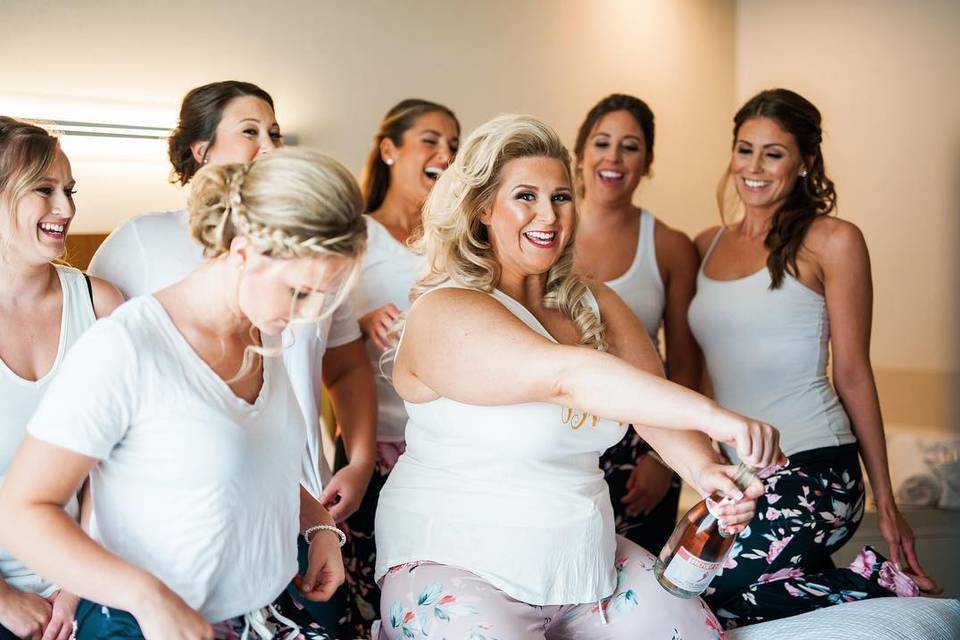 Bride getting ready