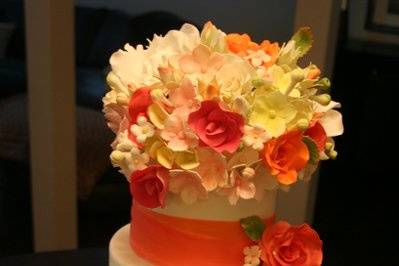 Summer Colors Wedding Cake