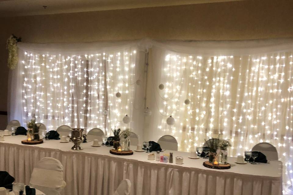 Headtable with Backdrop