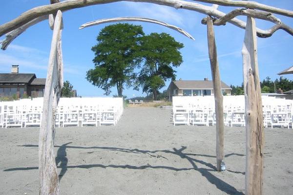 Whidbey party girls beach ceremony