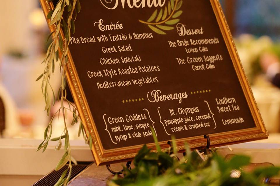 Bar menu chalk desgn by plumapaper