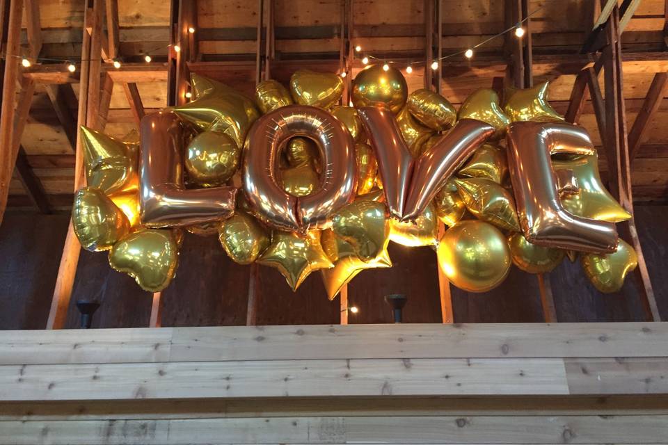 Love balloons by whidbey party store