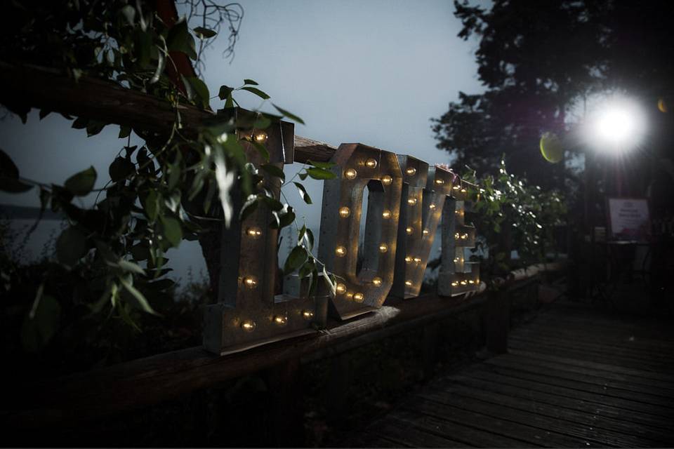 L o v e marquee lights decor