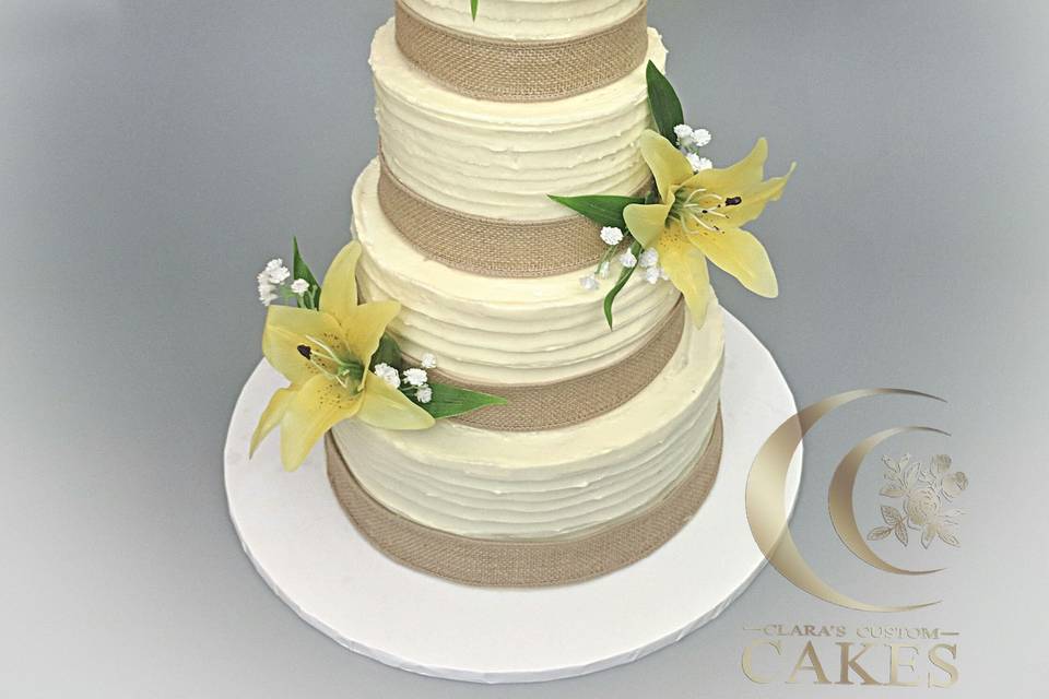 Cake with yellow flowers