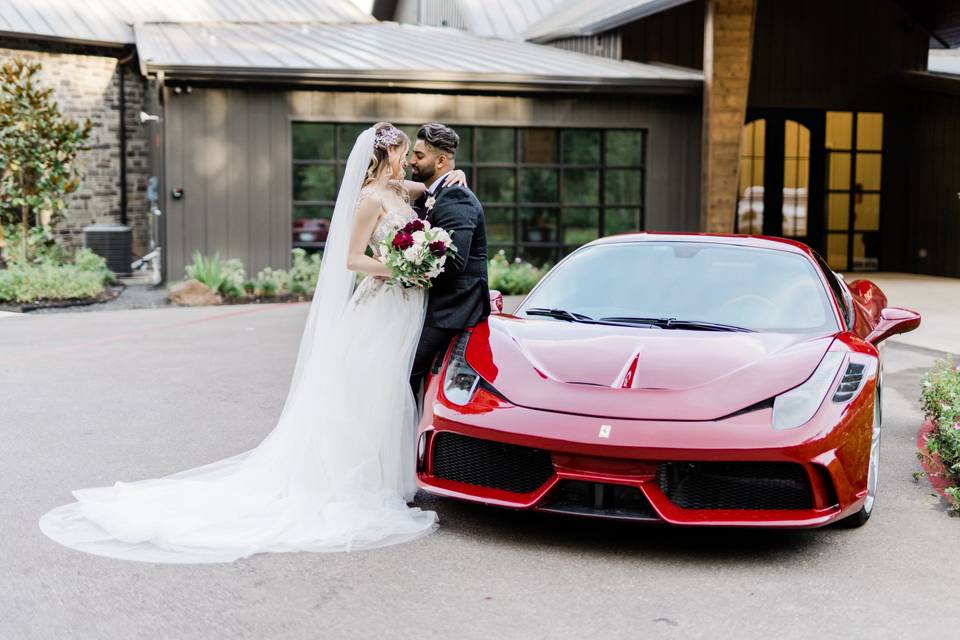 Bride & Groom with Ferrari