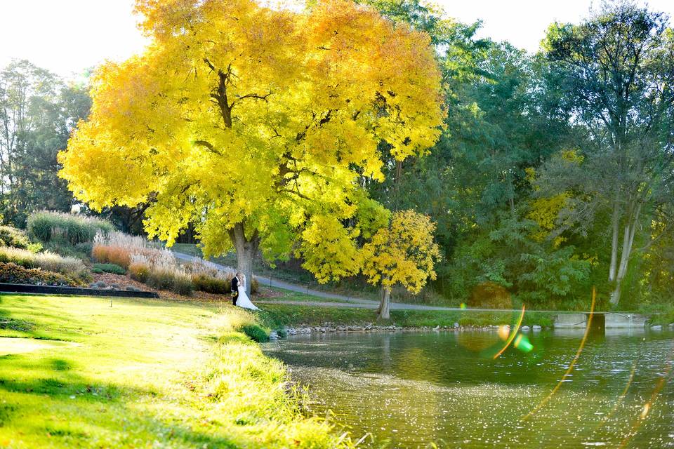 Couple by pond