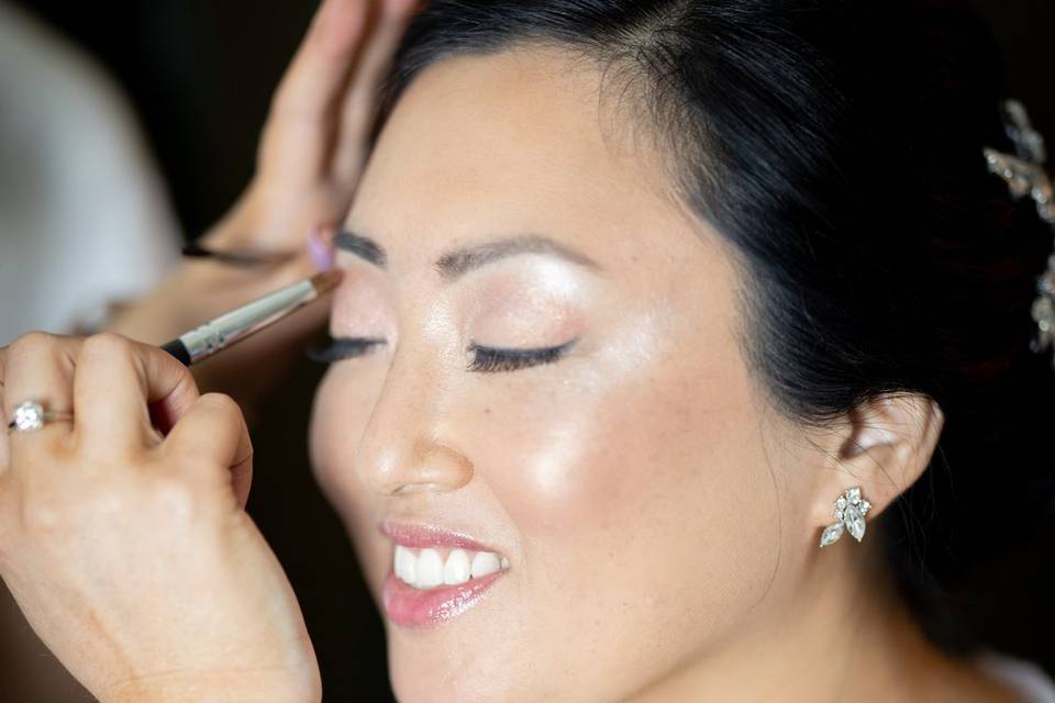 Bride getting ready