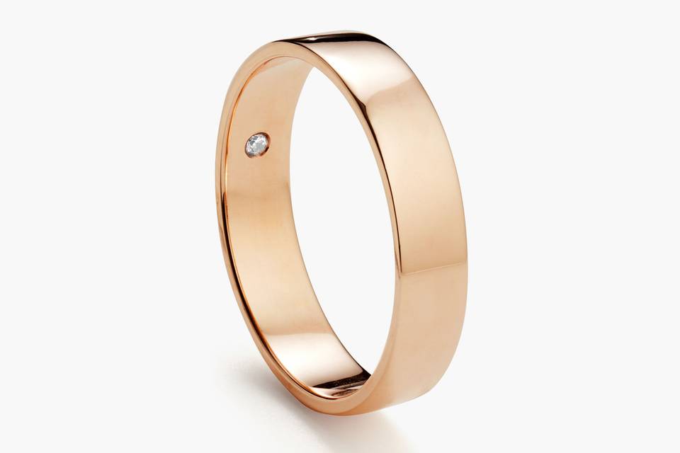 4mm classic flat (with optional birthstone) in rose gold