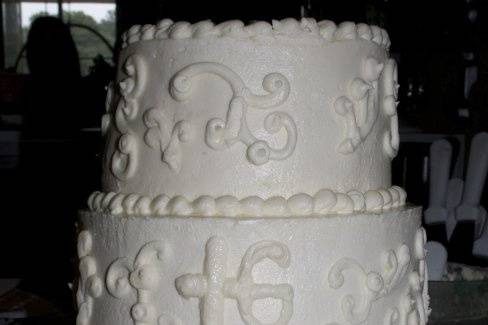 All white wedding cake