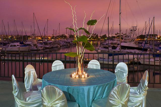 Table setup with centerpiece
