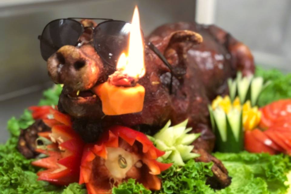 Roasted Pig -Luau Theme Party