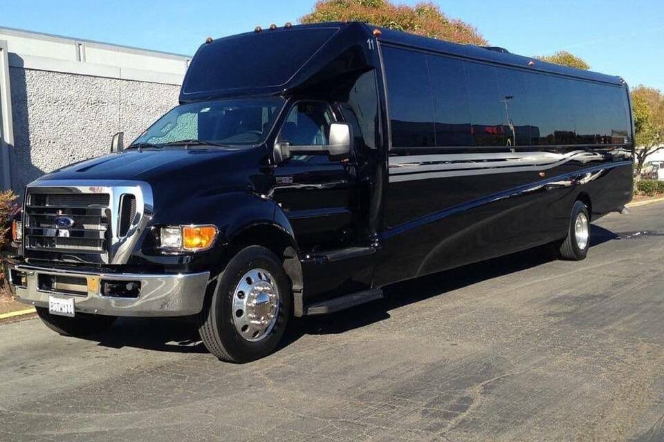 Black shuttle bus