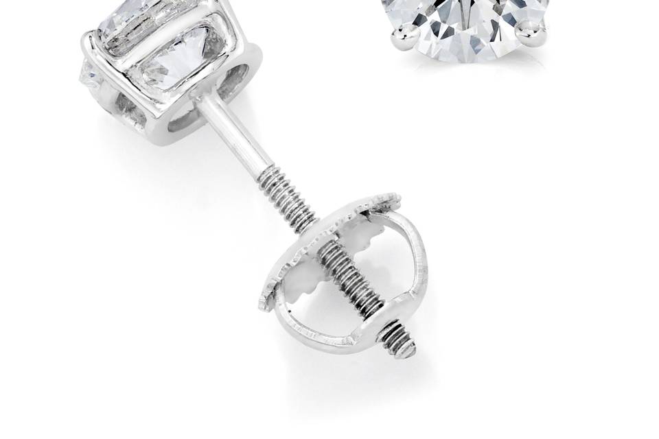 Simple diamond earrings