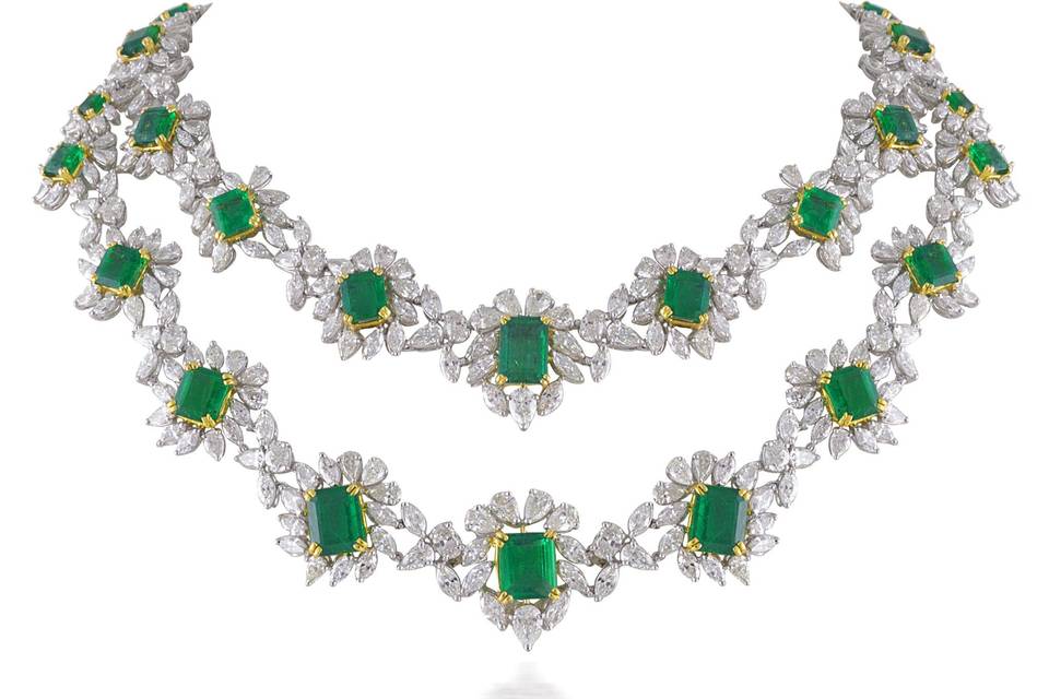 Colombian emerald & diamond necklace