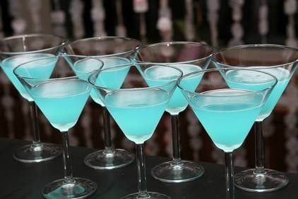 Blue cocktail drinks