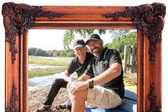 Mark Doty and Paul Lisicky, photographed at Pamet Harbor by their all-purpose minister, Rev. Alison Hyder