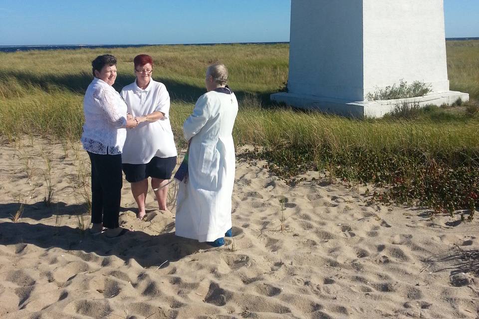a private wedding at Long Point Light, Provincetown, MA