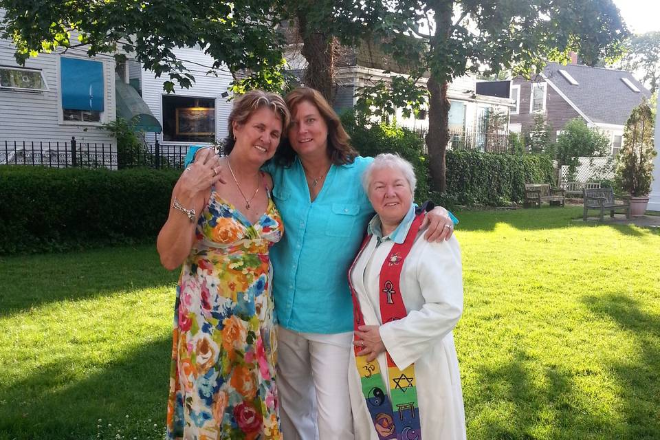 A romantic private wedding at the Unitarian Universalist Meeting House, Provincetown, Massachusetts