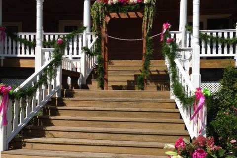 Floral arrangements at the venue