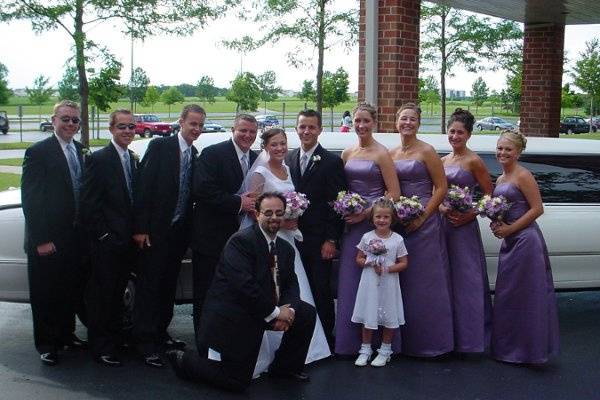 Bridal party & limo