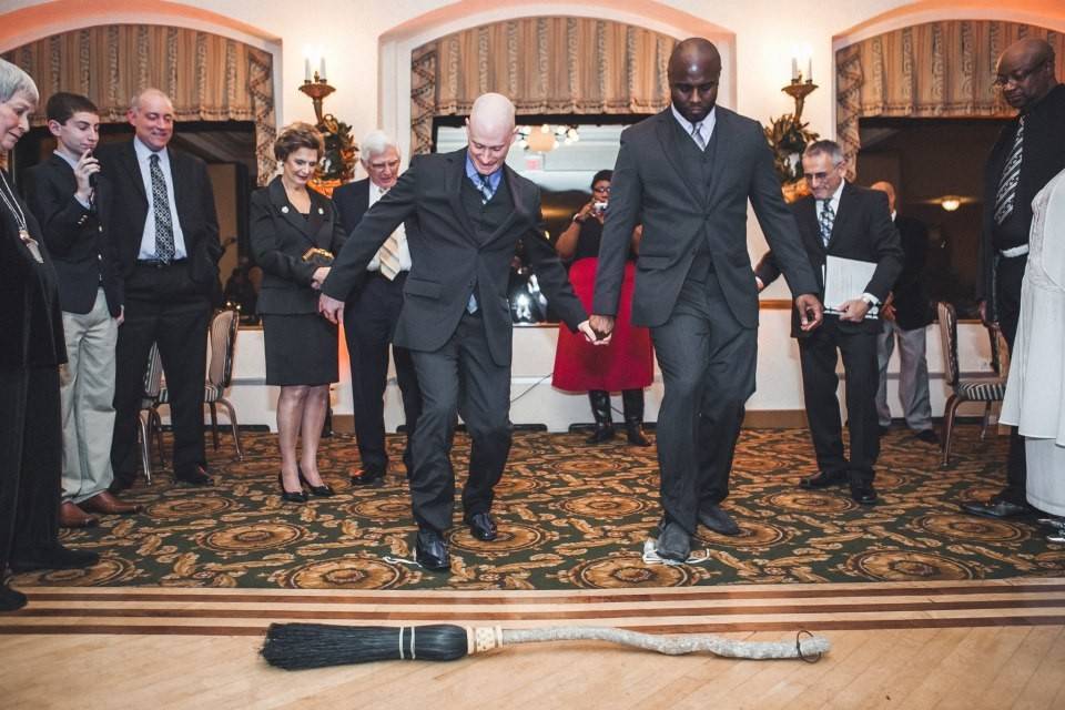 Jumping the broom at the Highlawn Pavilion, West Orange, NJ.