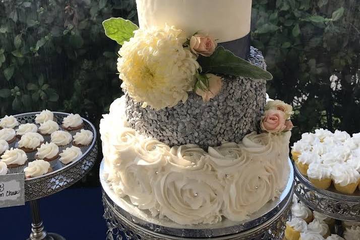 Silver Sequin Cake