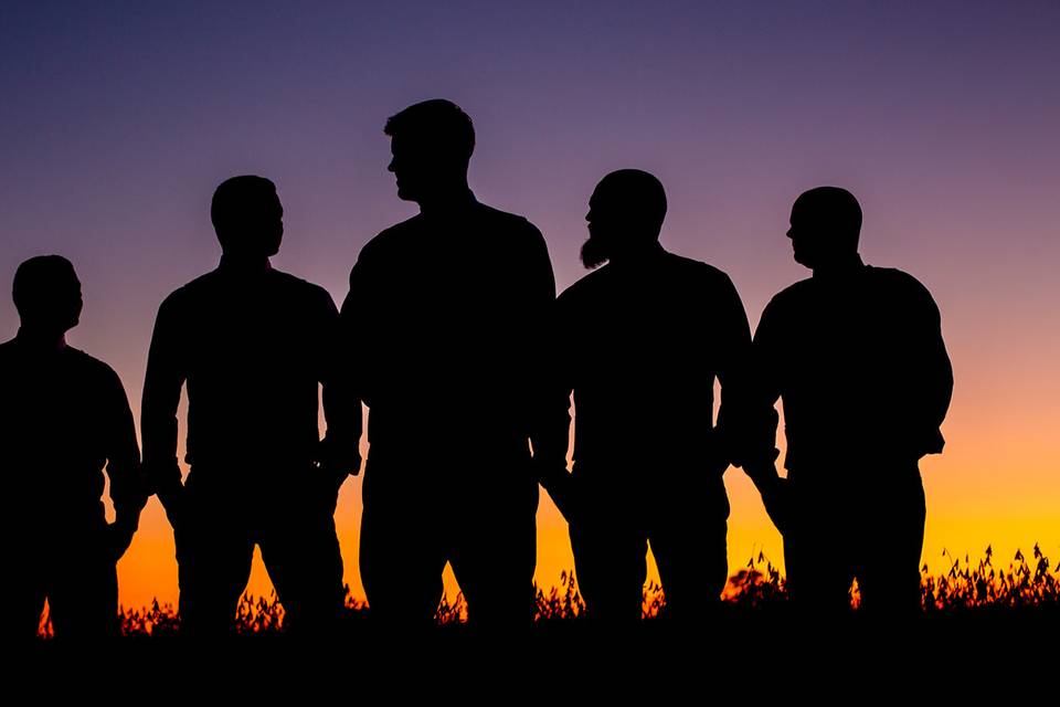 Groomsmen Portrait at Sunset